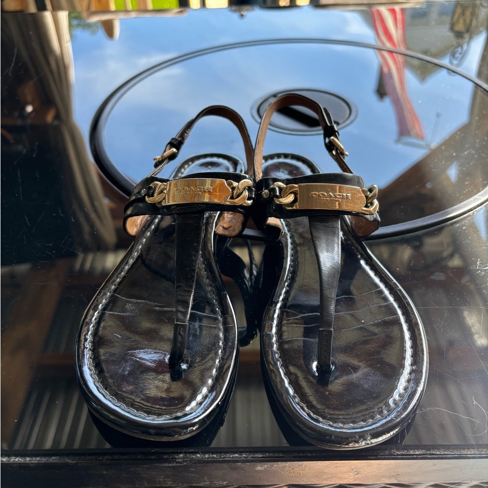Coach Black and Gold Women's Sandals